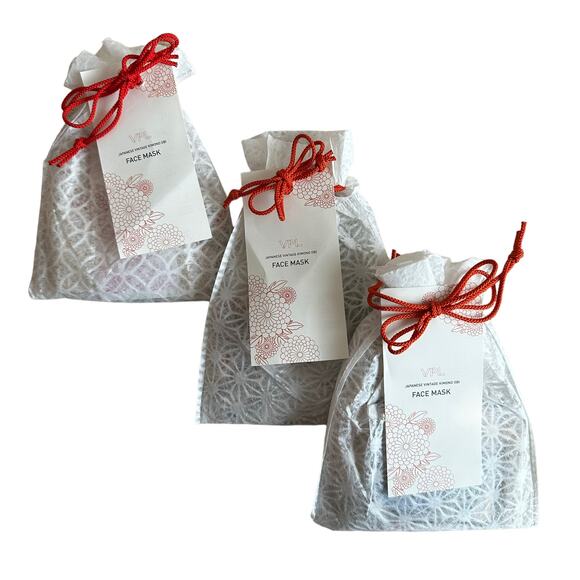 VPL x Athleta Japanese Vintage Kimono Face Masks Set of 3 - Picture 1 of 7